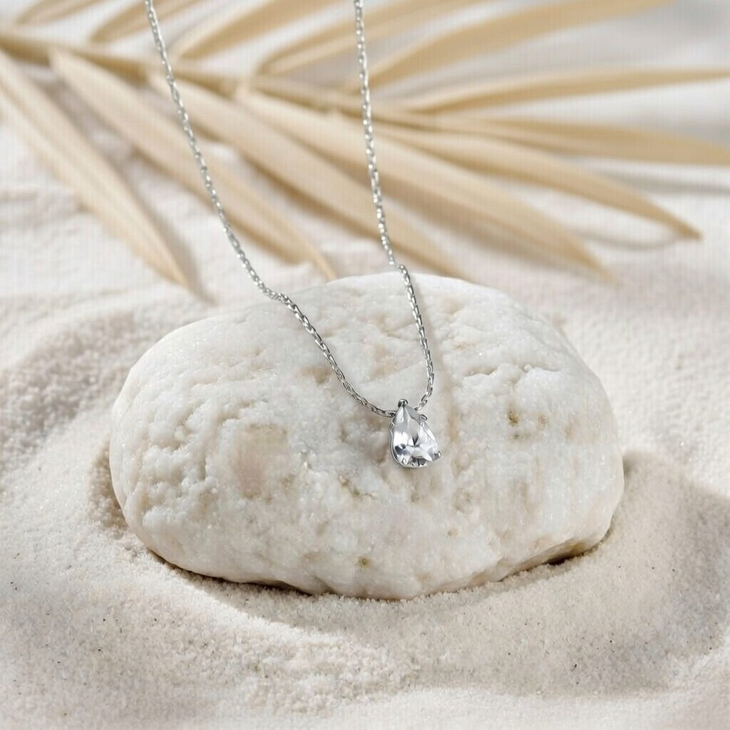 Avery ~ Silver tear drop necklace image 4