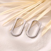 Celine ~ Silver oval hoops image 3