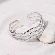 Bondi ~ Silver wave bangle image 0