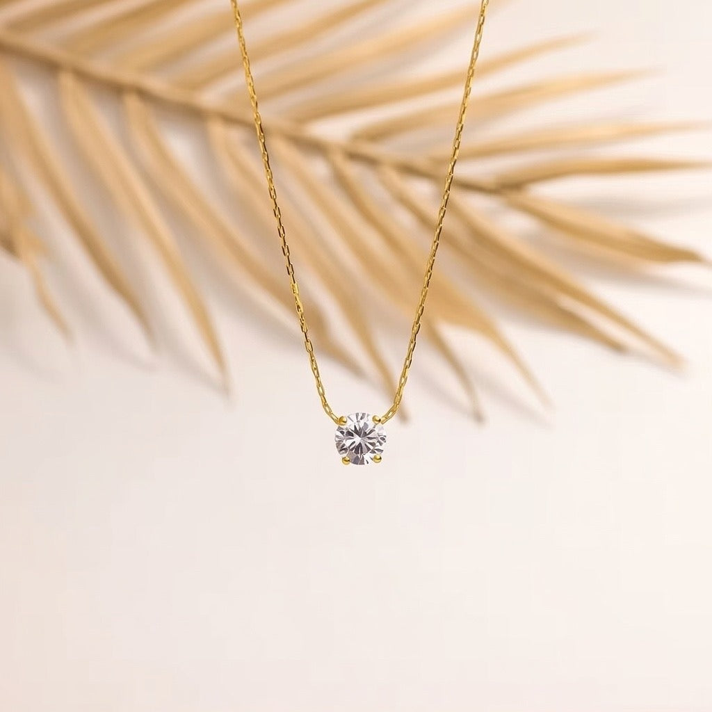 Henrietta ~  Gold CZ stone necklace image 0