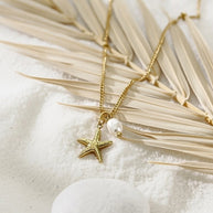 Alexia ~ Starfish and Freshwater pearl necklace image 2