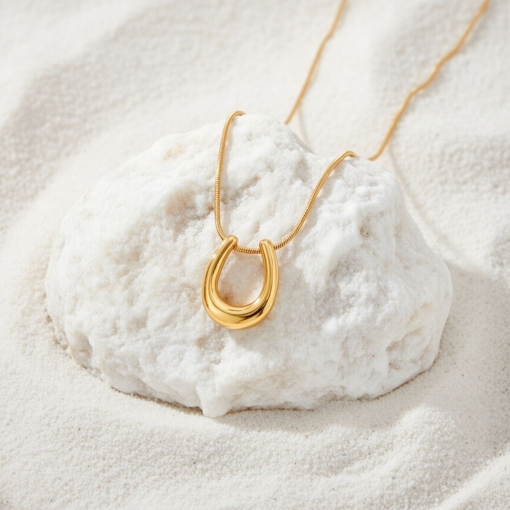 Zuri ~ Gold horseshoe necklace image 3