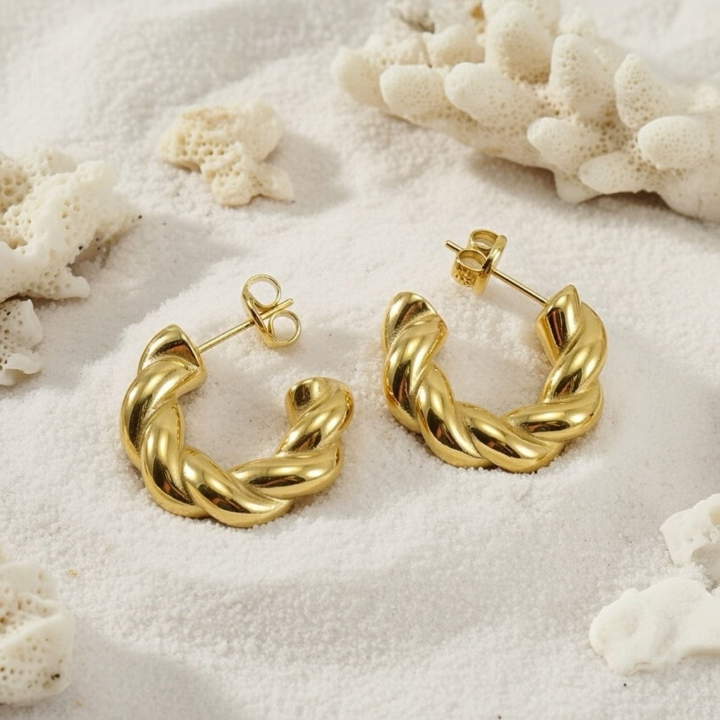 Jaxie ~ Gold Twist hoops gold image 2