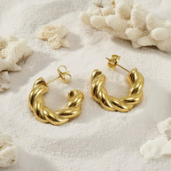 Jaxie ~ Gold Twist hoops gold image 2