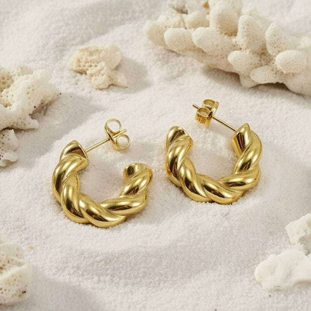 Jaxie ~ Gold Twist hoops gold image 2