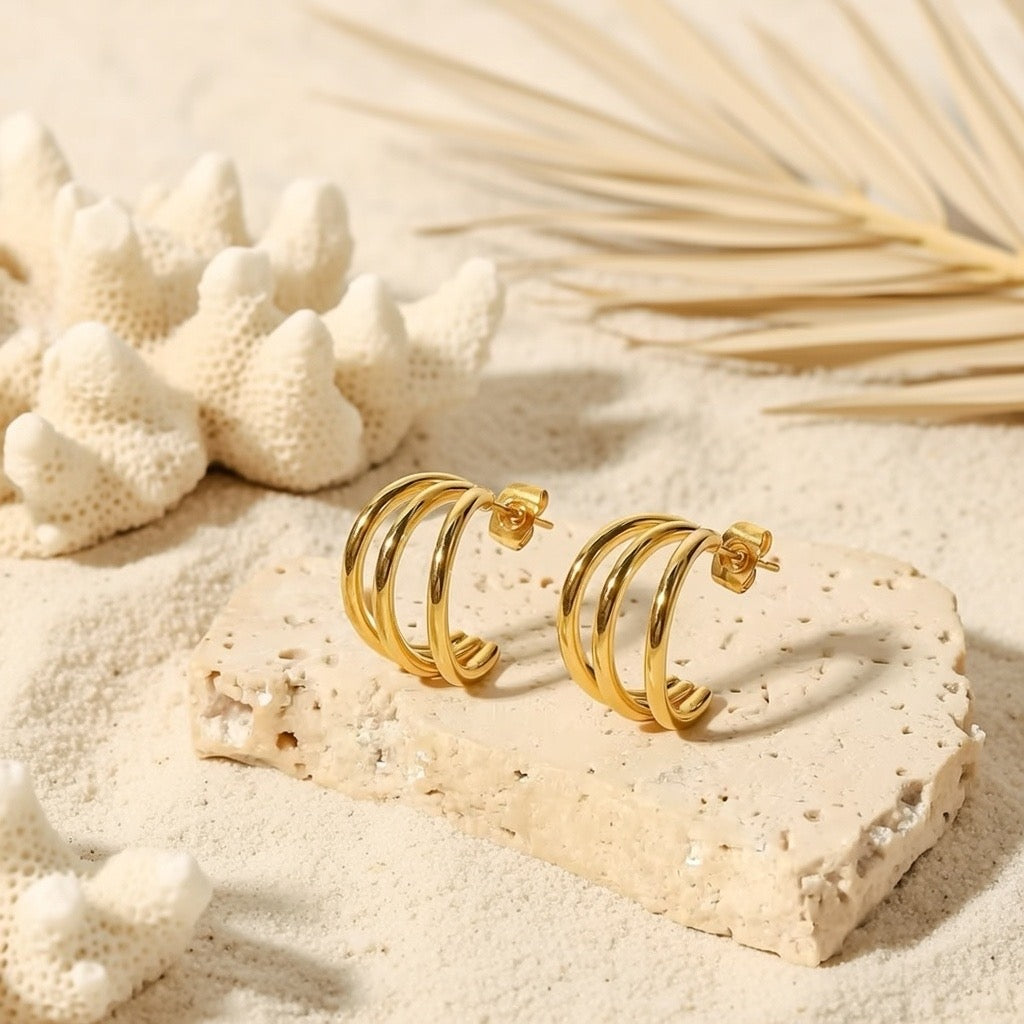 Haven ~ Gold Statement hoops image 2