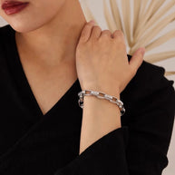 Aster ~ Silver chunky bracelet image 0