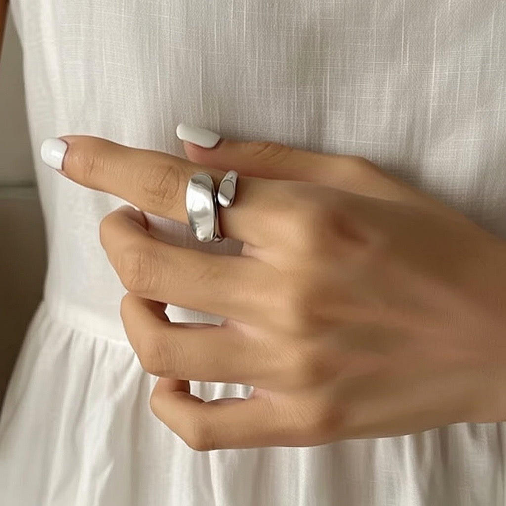 Dotti ~ Silver Abstract ring image 0