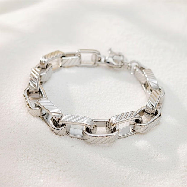 Aster ~ Silver chunky bracelet image 1
