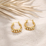 Jasmine ~Hoops with CZ stone image 2