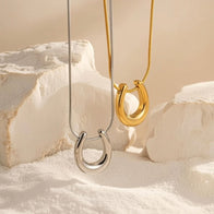 Zuri ~ Silver horseshoe necklace image 6