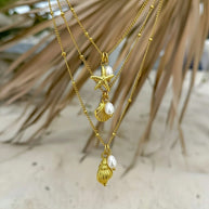 Alexia ~ Starfish and Freshwater pearl necklace image 1