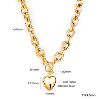 Ruby ~ Gold heart lock necklace image 6