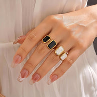 Jade ~ White Abstract Ring image 6