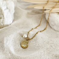Lexi ~ Shell  and Freshwater pearl necklace image 4