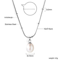 Sage ~ Silver ball chain Freshwater Pearl necklace image 7