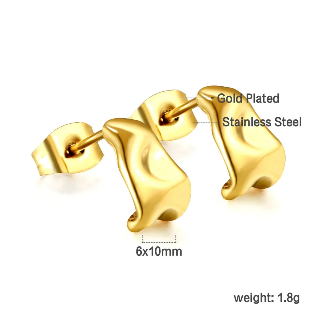 Brielle ~ Gold dainty earrings image 1