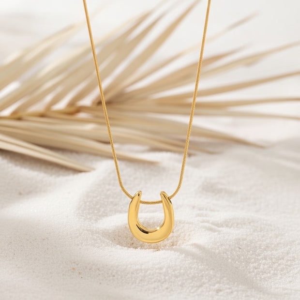 Zuri ~ Gold horseshoe necklace image 1