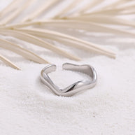 Twyla ~ Silver wave ring image 1