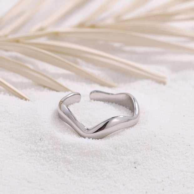 Twyla ~ Silver wave ring image 1