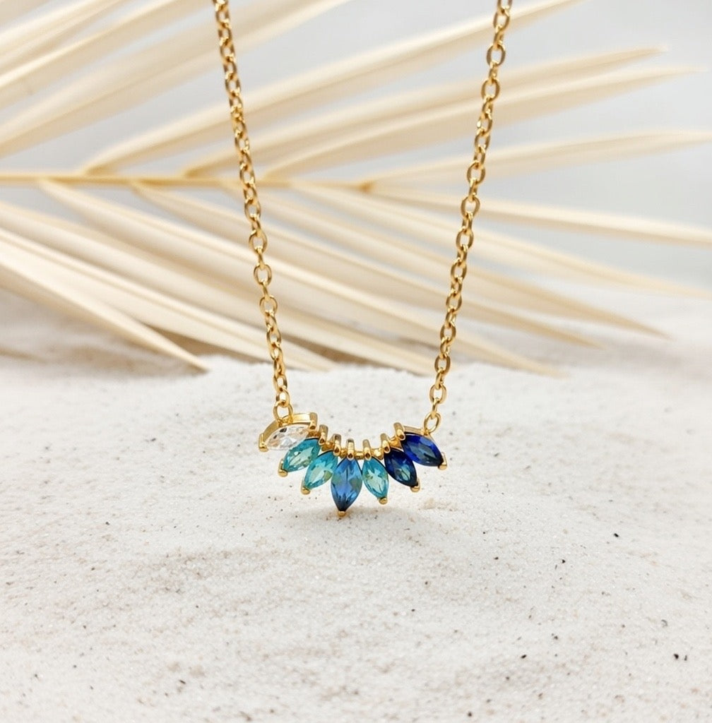 Daphne ~ Ocean blue CZ necklace image 3