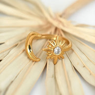 Misty ~ Gold Sun and Moon ring image 4