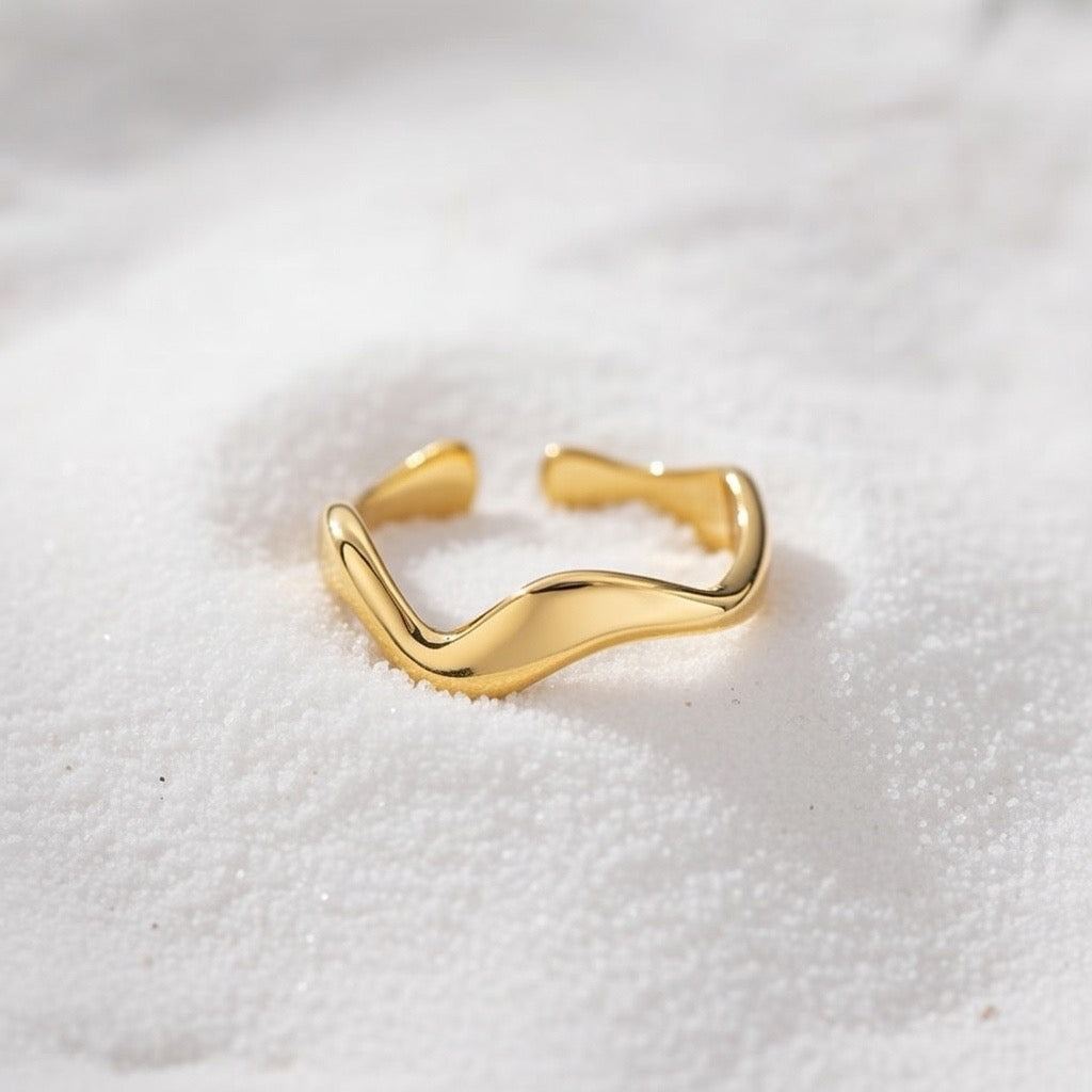Twyla ~ Gold wave ring image 0