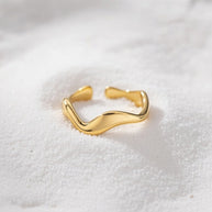 Twyla ~ Gold wave ring image 0