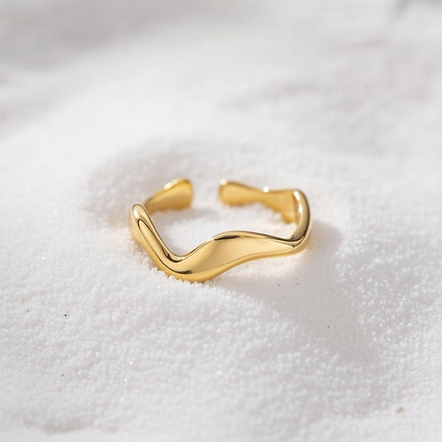 Twyla ~ Gold wave ring image 0