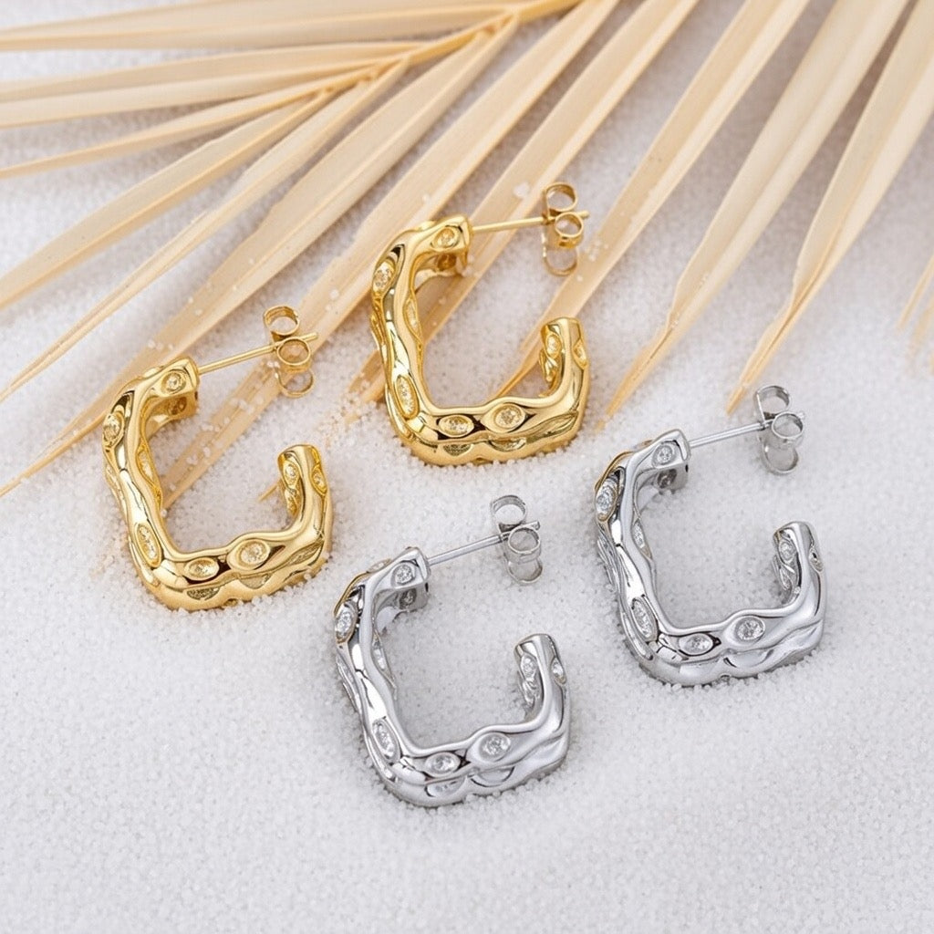 Ella ~ Silver square earrings image 3