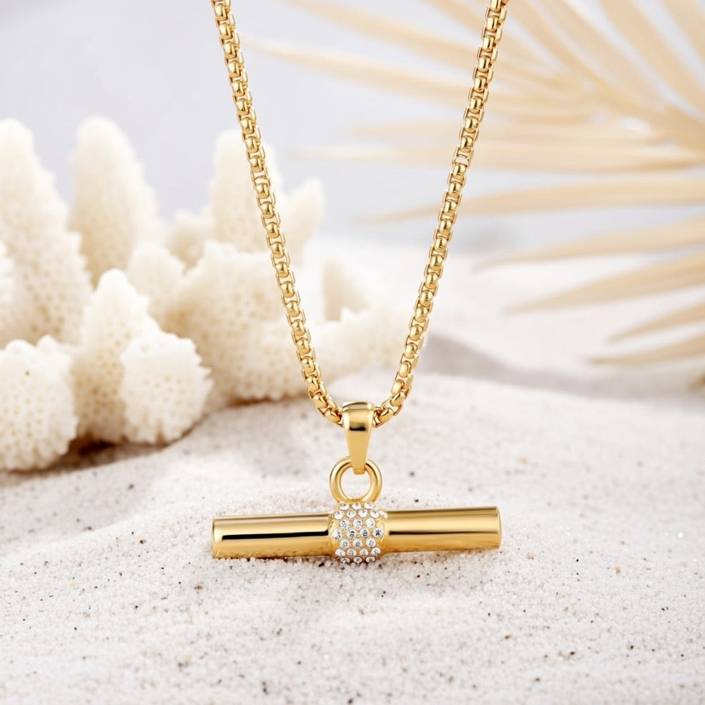 Elowyn ~ CZ bar necklace image 3