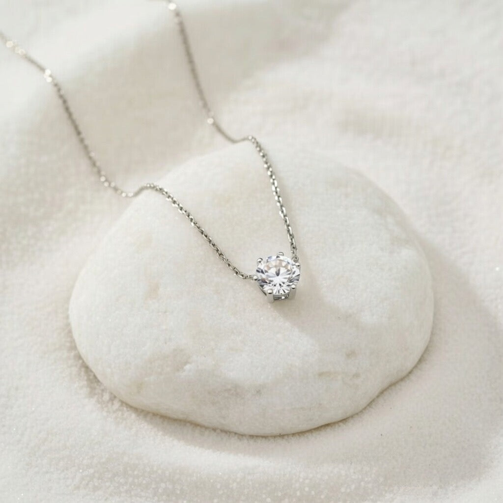 Henrietta ~ Silver CZ stone necklace image 4