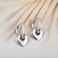 Gracie ~ Silver heart earrings image 1
