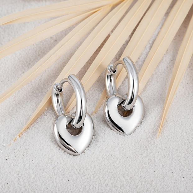 Gracie ~ Silver heart earrings image 1