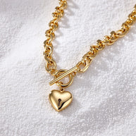 Ruby ~ Gold heart lock necklace image 5
