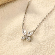 Junie ~ Silver CZ butterfly necklace image 4