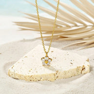 Trinity ~ Dainty CZ flower necklace image 3