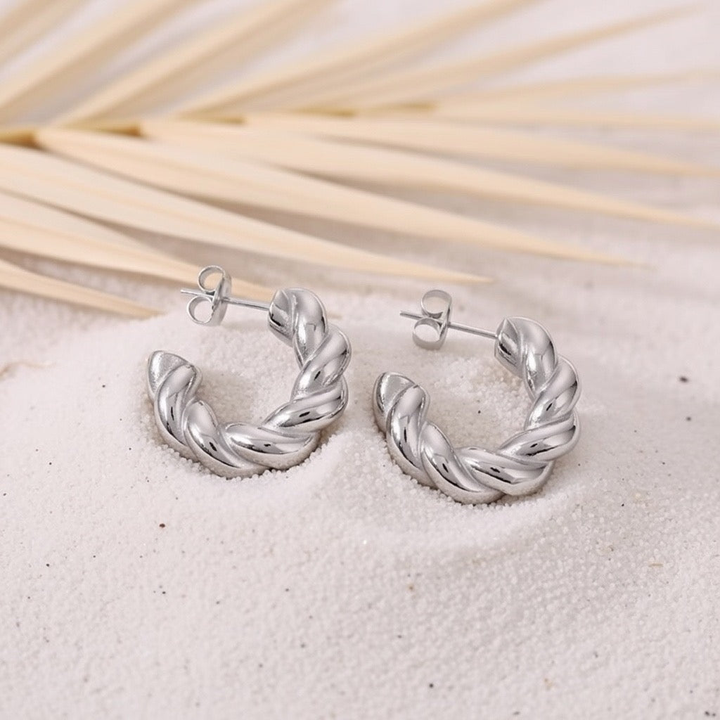 Jaxie ~ Silver Twist hoops image 4