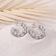Jaxie ~ Silver Twist hoops image 4