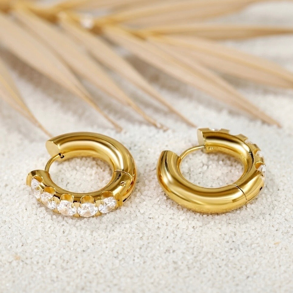Azalia ~ CZ encrusted hoops