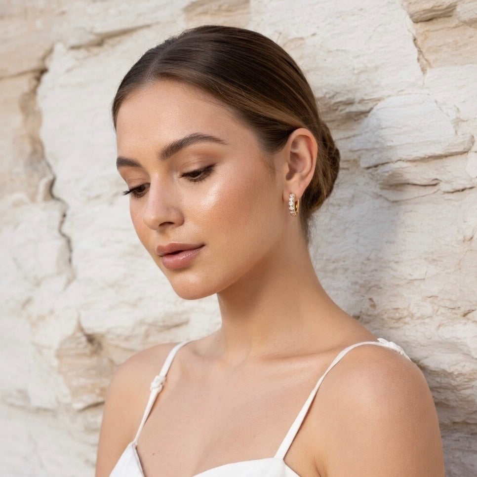 Azalia ~ CZ encrusted hoops