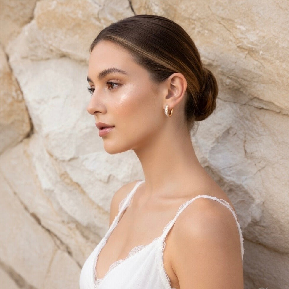 Azalia ~ CZ encrusted hoops