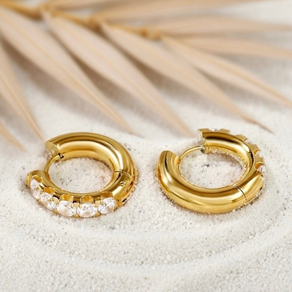 Azalia ~ CZ encrusted hoops
