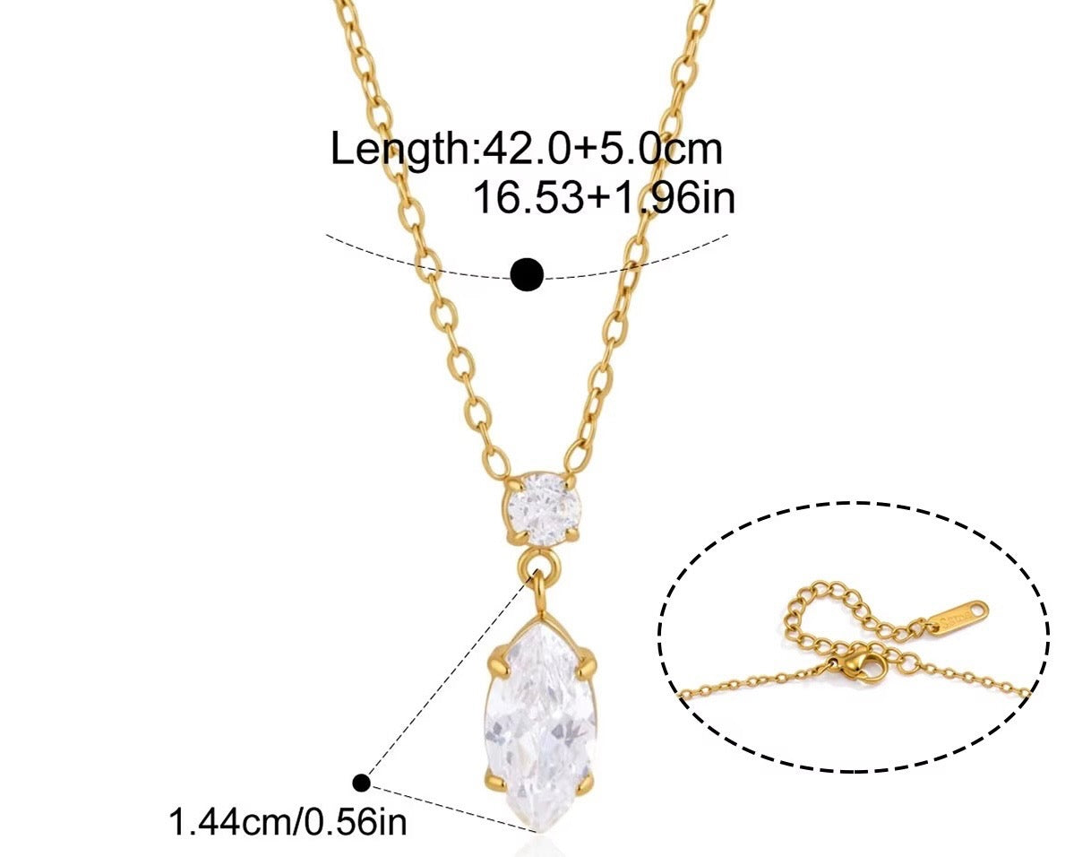Amara Marquise Crystal Pendant Necklace