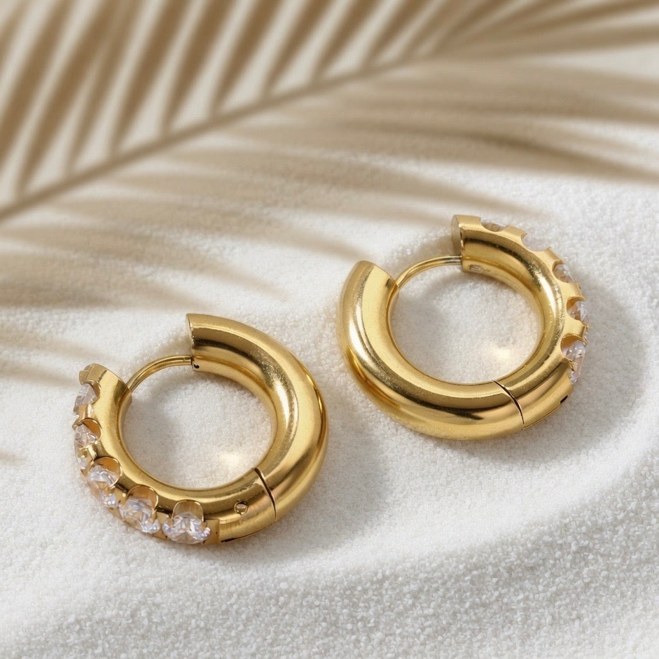 Azalia ~ CZ encrusted hoops
