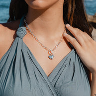 Katie ~ Silver link chain heart necklace image 2