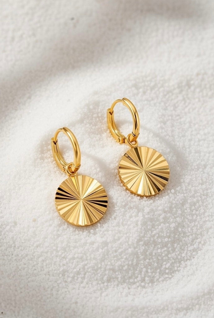 Charlotte ~ Disc huggie earrings image 3