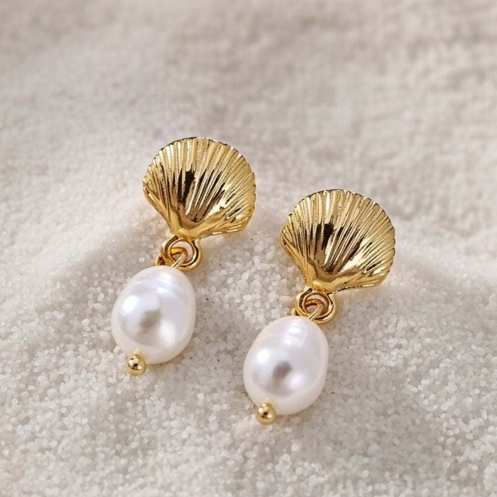 KiKi ~ Seashell & Freshwater pearl earrings image 5