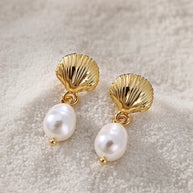 KiKi ~ Seashell & Freshwater pearl earrings image 5