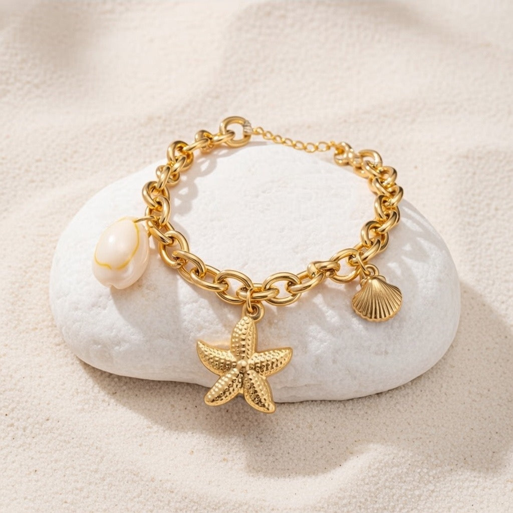 Anastasia ~ Gold sea charm bracelet image 5